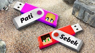 ZNALAZŁEM DWA SEKRETNE PENDRIVE USB SEBKA i PATI w Minecraft [upl. by Enilegna]