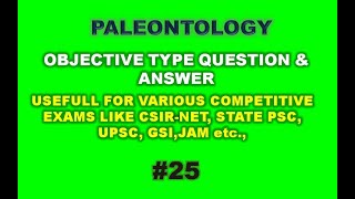 Objective Geology – Paleontology MCQs 25 [upl. by Odnalref892]