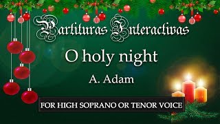 Cantique de Nöel O holy night KARAOKE FOR HIGH SOPRANO OR TENOR  A Adam  Key EFlat Major [upl. by Nwaf]