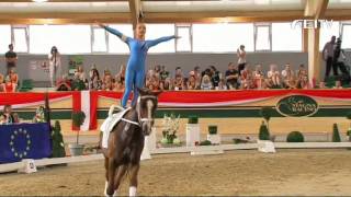 FEI European Vaulting Championships 2013  Female Junior Compulsory 2nd Place  Miriam Esch [upl. by Ivzt]