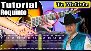 Te Metiste  Ariel Camacho  Requinto y Acordes  Tutorial  Como tocar en Guitarra Con TABS [upl. by Alvar]