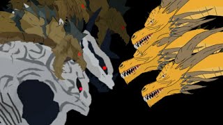 Monster X vs Ghidorah  Animation dc2 King Ghidorah vs Keizer Ghidorah teaser [upl. by Meeker895]