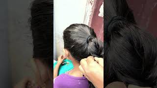 simple ponytail hairstyle for short hair hairstyle ytshorts shorts trending [upl. by Arin989]