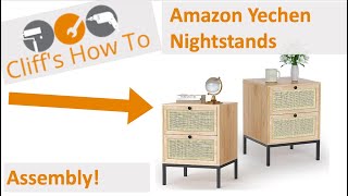 Assembly Amazon Yechen Nightstands Rattan Nightstand with Drawers [upl. by Ccasi]