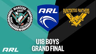 ARL Senior Finals  U18 Boys Grand Final  Mangere East Hawks v Papatoetoe Panthers [upl. by Kellen414]