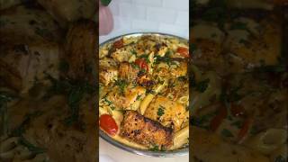 Salmon Alfredo Pasta dinnerideas quickrecipes [upl. by Neetsuj]