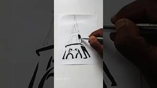 How to draw eiffel tower  Eiffel tower drawing eiffeltower drawing [upl. by Nerti]