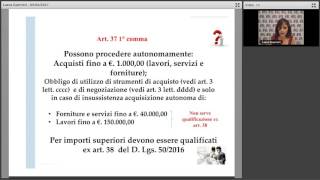 09062017  Gli appalti sottosoglia di servizi e forniture e le novità del Dlgs 562017 [upl. by Blasien894]