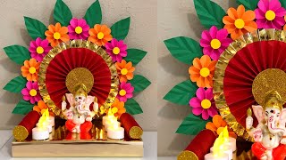 DIY Eco Friendly Ganesh Makhar Decoration Ideas Ganapathi Makhar 2020 Ganapathi Mandap Decoration [upl. by Finah]