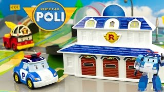 Robocar Poli Quartier Général Aire de jeu 3D Vroom Ville Playmat Toy Review Juguetes 로보카폴리 Jouet [upl. by Anaibaf]