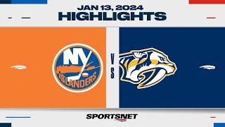 NHL Highlights  Islanders vs Predators  January 13 2024 [upl. by Lugar]