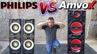 ðŸŸ¢ Philips Nx8 vs Caixa de Som Amvox 2500w  Qual a Caixa de Som Mais Potente Tocando em Ãrea Aberta [upl. by Egedan696]