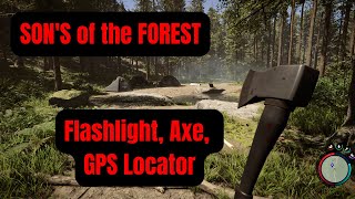 SONS of the FOREST  Where to find the Modern Axe Flashlight and GPS locator quick [upl. by Sanalda350]