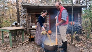 Making Pumpkin Butter in the 1800s Traditional American Fall Food [upl. by Farlay]