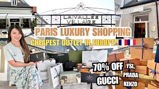 LA VALEE VILAGE  PARIS LUXURY SHOPPING 70 GUCCI PRADA YSL HUGE DISCOUNTS [upl. by Swerdna598]