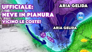 ▶ METEO INCREDIBILE GELO INTENSO E PRIMA NEVE IN PIANURA E VICINO LE COSTE TRA POCO ANALISI [upl. by Marcelline]