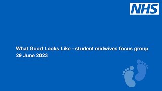 What Good Looks Like  student midwives focus group 290623 [upl. by Bashee270]