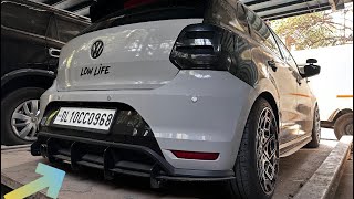 My Polo Got New 5 Fin Diffuser ✅  Car Aftermarket Diffuser Installation 🫠 New Volkswagen Polo 2024 [upl. by Teevens]