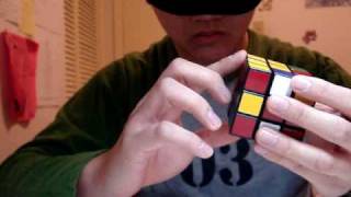 Solving a 3x3x3 Rubiks Cube blindfolded  53468 [upl. by Erehc]