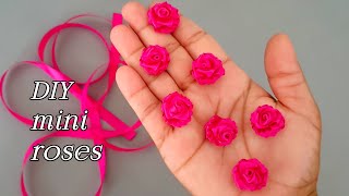 Ribbon flower  How to make ribbon flowers  Cloth Flower making [upl. by Htinnek417]