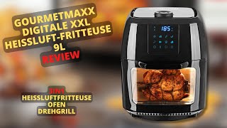 GOURMETmaxx Digitale XXL Heißluft Fritteuse 9L Review [upl. by Balsam]