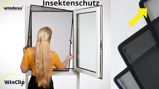 Insektenschutz ohne bohren für Ihre Fenster WinClip Bug  Der passgenaue Insektenschutz [upl. by Bohon598]