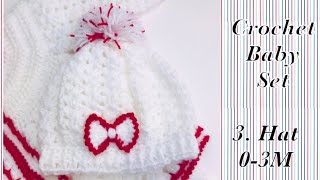 Baby Set How to Crochet newborn baby beanie hats  crochet baby caps 03M Crochet for Baby 169 [upl. by Horn]