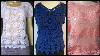 Most Beautiful amp Stylish Crochet Tunic TopBlouses Designs Ideas 2024 [upl. by Enelyam]