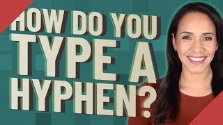 How do you type a hyphen [upl. by Geilich]