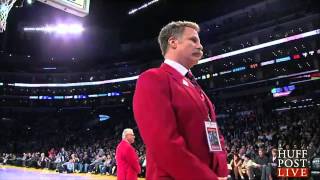 Will Ferrell Poses As Security Guard At NBA Game [upl. by Gabriel392]