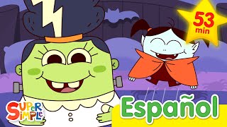 Cinco Monstritos Y Más  Canciones de Halloween para Niños  Super Simple Español [upl. by Rodmur]