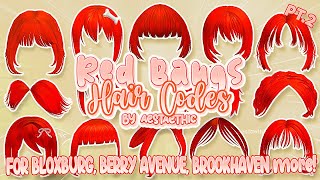 aesthetic Hair Codes Red Bangs PT2 Berry Avenue Hair Bloxburg Codes amp ID Brookhaven RP roblox [upl. by Alayne]