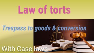 Law of torts  Trespass to goods amp conversion [upl. by Yde245]