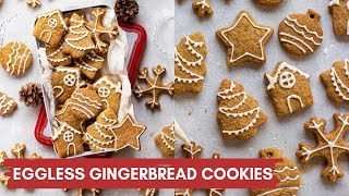 EGGLESS GINGERBREAD COOKIES NO EGGS NO MOLASSES  EASY CHRISTMAS COOKIES RECIPE WITH ICING [upl. by Kalasky]