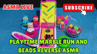 ASMR LIVE 🔴🌈 PLAYTIME MARBLE RUN AND COLORFUL BEADS REVERSE ASMR playtime asmr satisfying [upl. by Irreg]