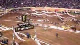 Travis Pastrana Doing First Backflip in Supercross showing up Chad Reed [upl. by Hamford]