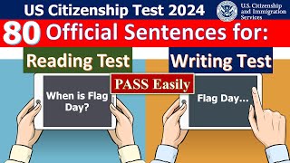 NEW 2024  USCIS OFFICIAL English Reading and Writing Test for US Citizenship Interview [upl. by O'Mahony680]