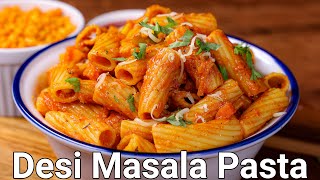 Desi Masala Pasta with Special Homemade Spicy Pasta Sauce  Indian Style Hot amp Spicy Cheese Pasta [upl. by Barbara823]