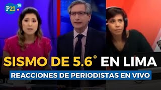 Fuente sismo en Lima ASUSTA a PERIODISTAS EN VIVO [upl. by Erda]