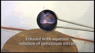 Testing for combustion of an aqueous solution of potassium nitrate with ethanol [upl. by Eeresid180]