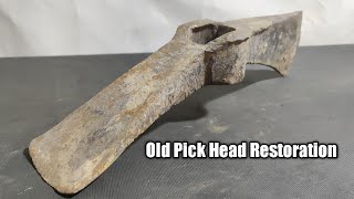 Pick ⛏️ Axe Head Restoration  Restoring Old Pick Axe Head  Zang Mang Restoration [upl. by Pardew]