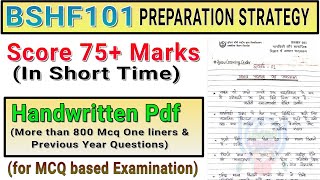 bshf101 Important Mcq Questions preparation strategy  One Liners Handwritten notes PDF [upl. by Airamas253]