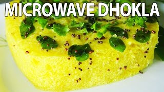 Instant Microwave Dhokla In 4 Minutes  Soft amp Spongy Khaman Dhokla Recipe  Popular Indian Snack [upl. by Eidnak]