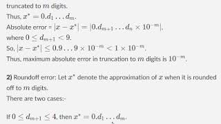 Maximum absolute error in truncation amp rounding off  Numerical Analysis  Higher Math Central [upl. by Yentnuoc]