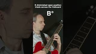 B diminished triads in open position across the fretboard guitar guitarpractice jazz chords [upl. by Namref710]