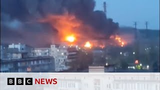 Ukraine war Russian strikes destroy key power plant in Kyiv  BBC News [upl. by Ettennaj]