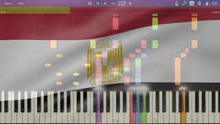 Egyptian National Anthem — quotBilady Bilady Biladyquot Synthesia [upl. by Roper]