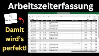 Excel Arbeitszeiterfassung kostenlose Vorlage ► mit Urlaub für unbegrenzte Jahre 2023 2024 [upl. by Tisha866]