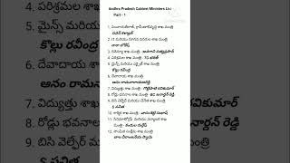 Andhra Pradesh Cabinet Ministers List part  1  ఆంధ్రప్రదేశ్ రాష్ట్ర మంత్రి వర్గం [upl. by Elma]