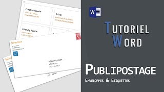 Word  Publipostage  Enveloppes amp Etiquettes [upl. by Ecire121]